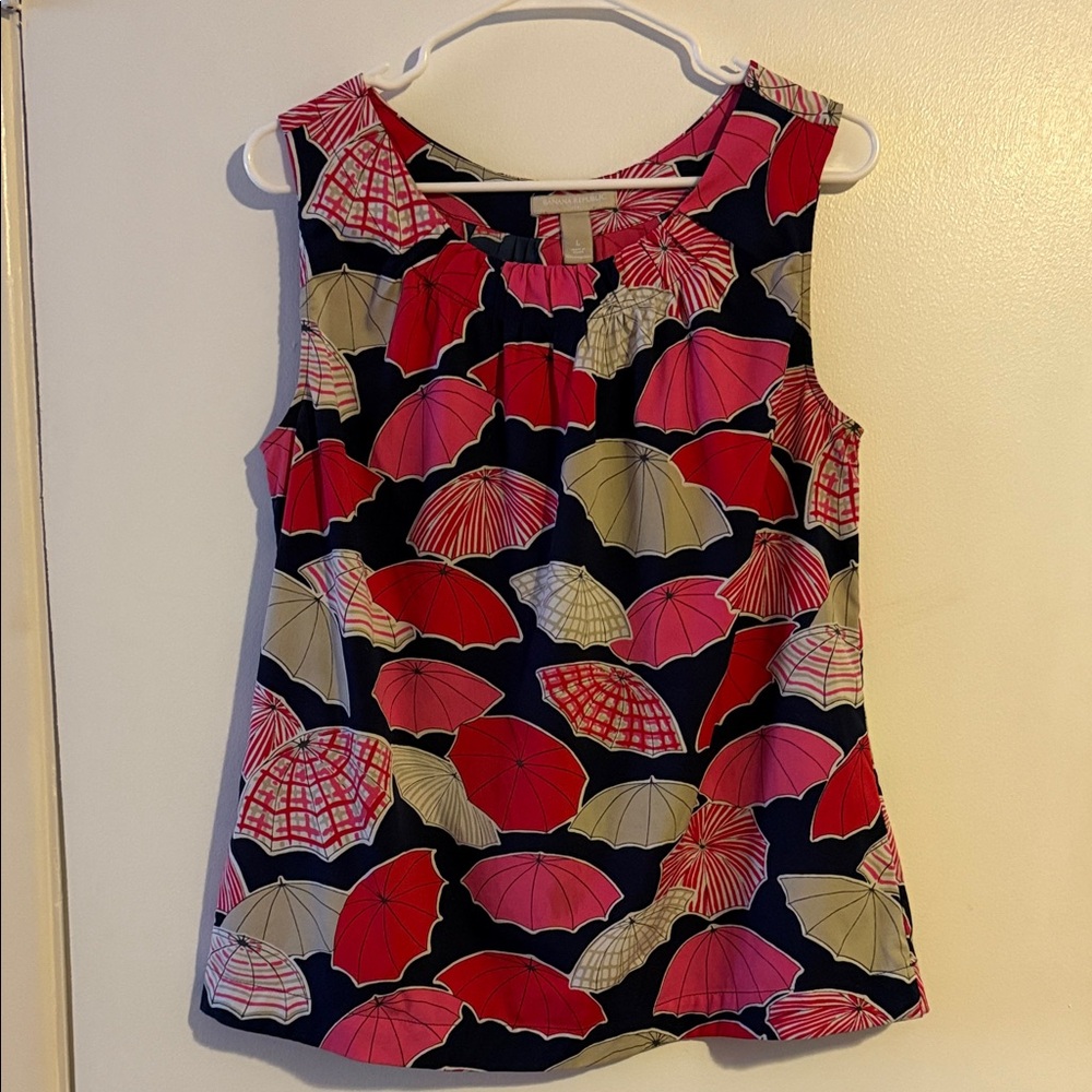 Banana Republic Multicolor Umbrella Print Blouse